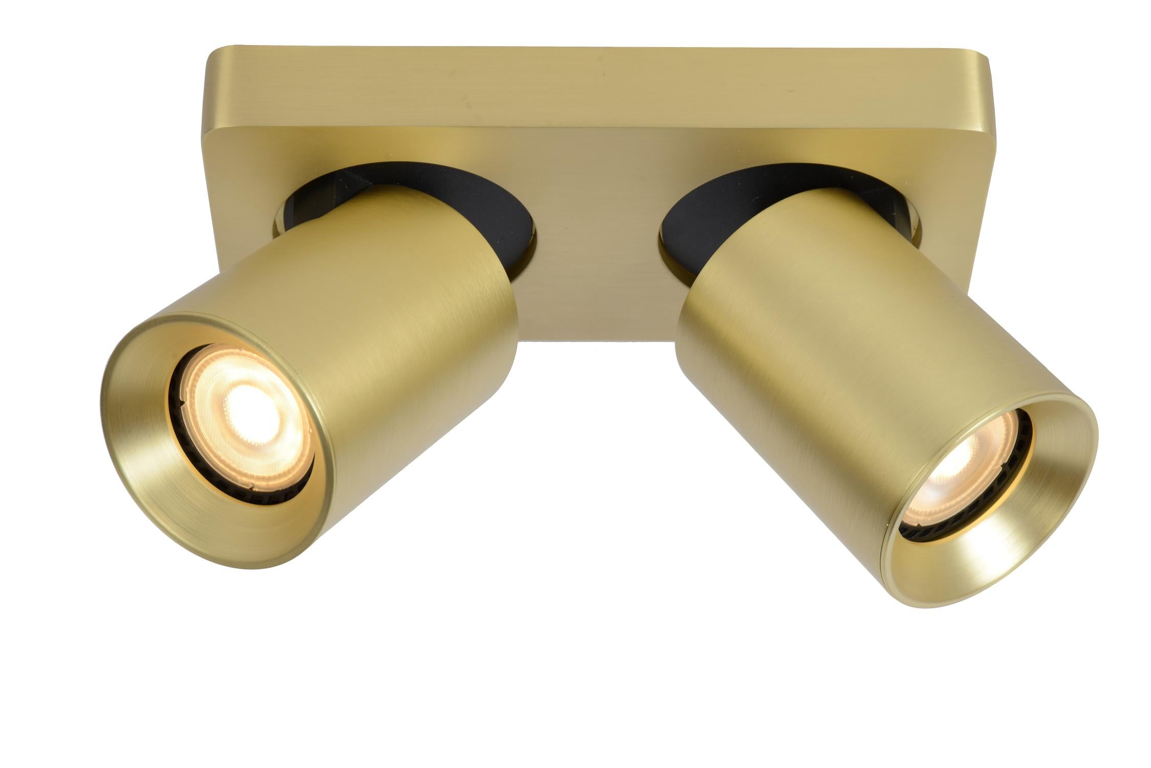 NIGEL - Plafondspot - LED Dim to warm - GU10 - 2x5W 2200K/3000K - Mat Goud / Messing