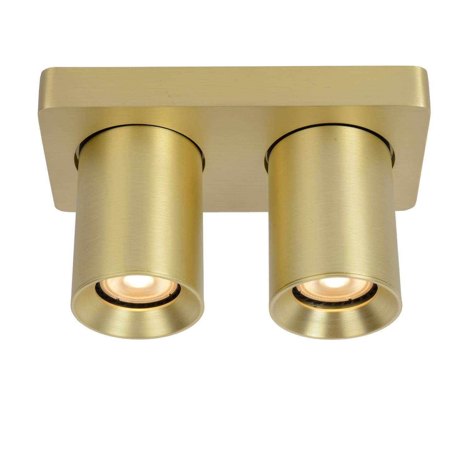 NIGEL - Plafondspot - LED Dim to warm - GU10 - 2x5W 2200K/3000K - Mat Goud / Messing