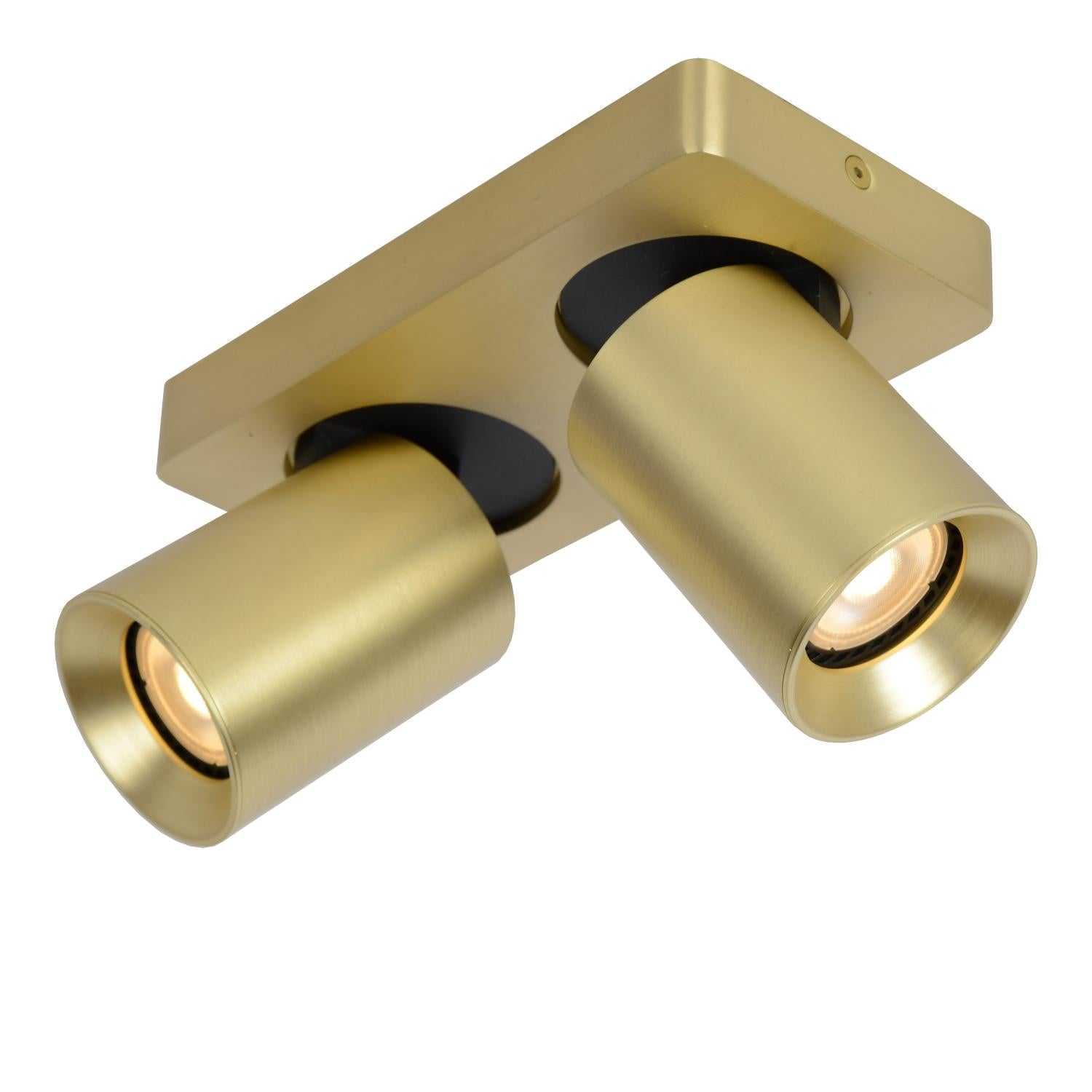 NIGEL - Plafondspot - LED Dim to warm - GU10 - 2x5W 2200K/3000K - Mat Goud / Messing
