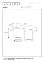NIGEL - Plafondspot - LED Dim to warm - GU10 - 2x5W 2200K/3000K - Zwart