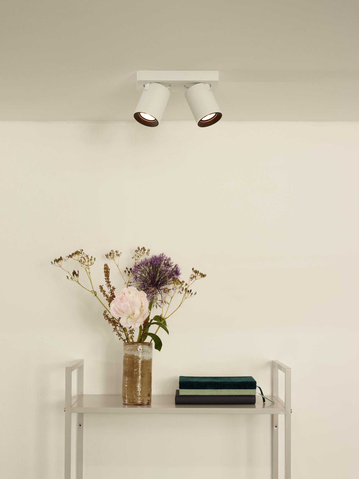 NIGEL - Spot plafonnier - LED Dim to warm - GU10 - 2x5W 2200K/3000K - Blanc