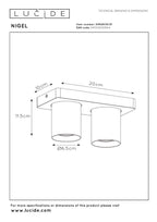 NIGEL - Spot plafonnier - LED Dim to warm - GU10 - 2x5W 2200K/3000K - Blanc
