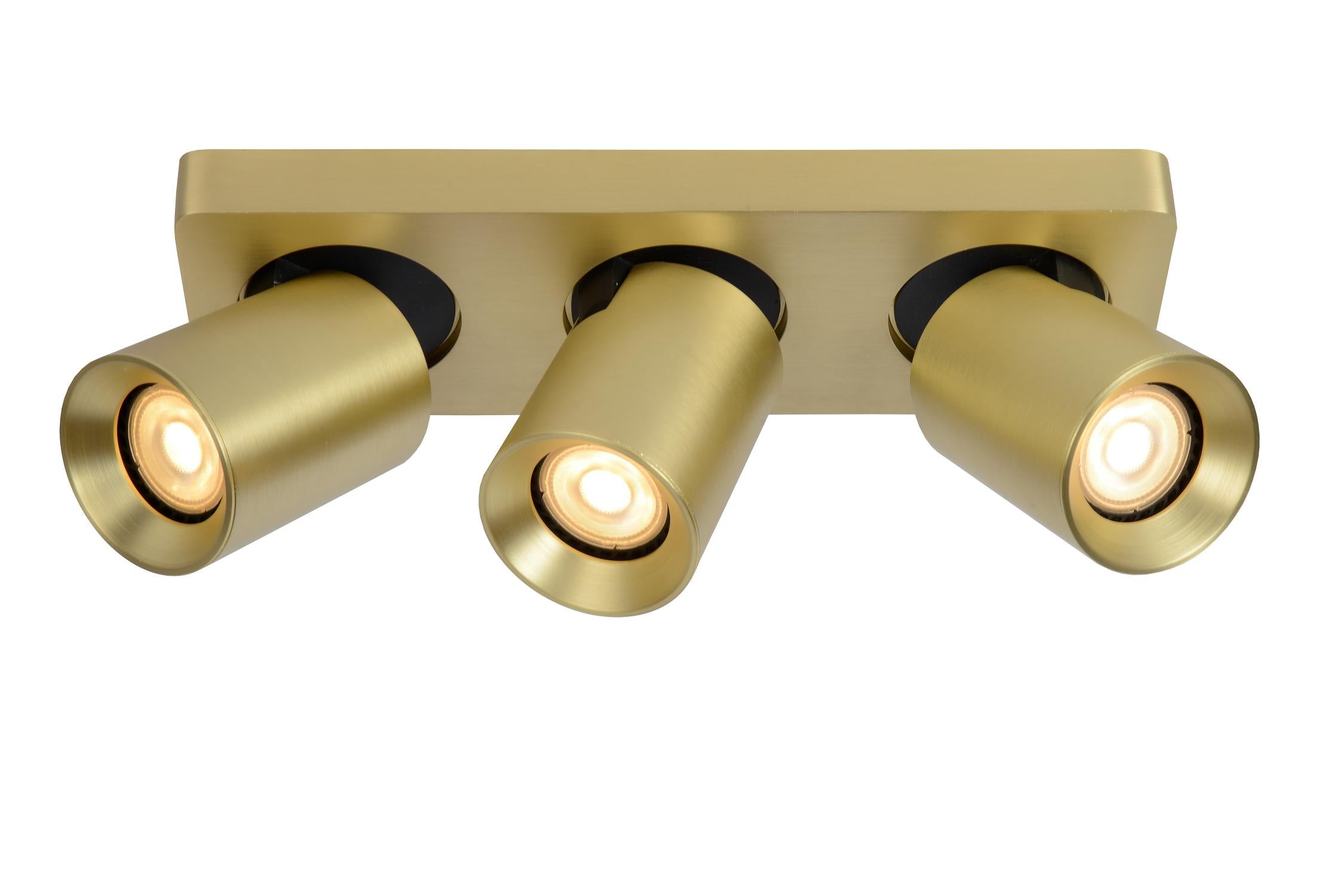 NIGEL - Plafondspot - LED Dim to warm - GU10 - 3x5W 2200K/3000K - Mat Goud / Messing