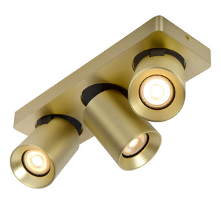 NIGEL - Plafondspot - LED Dim to warm - GU10 - 3x5W 2200K/3000K - Mat Goud / Messing
