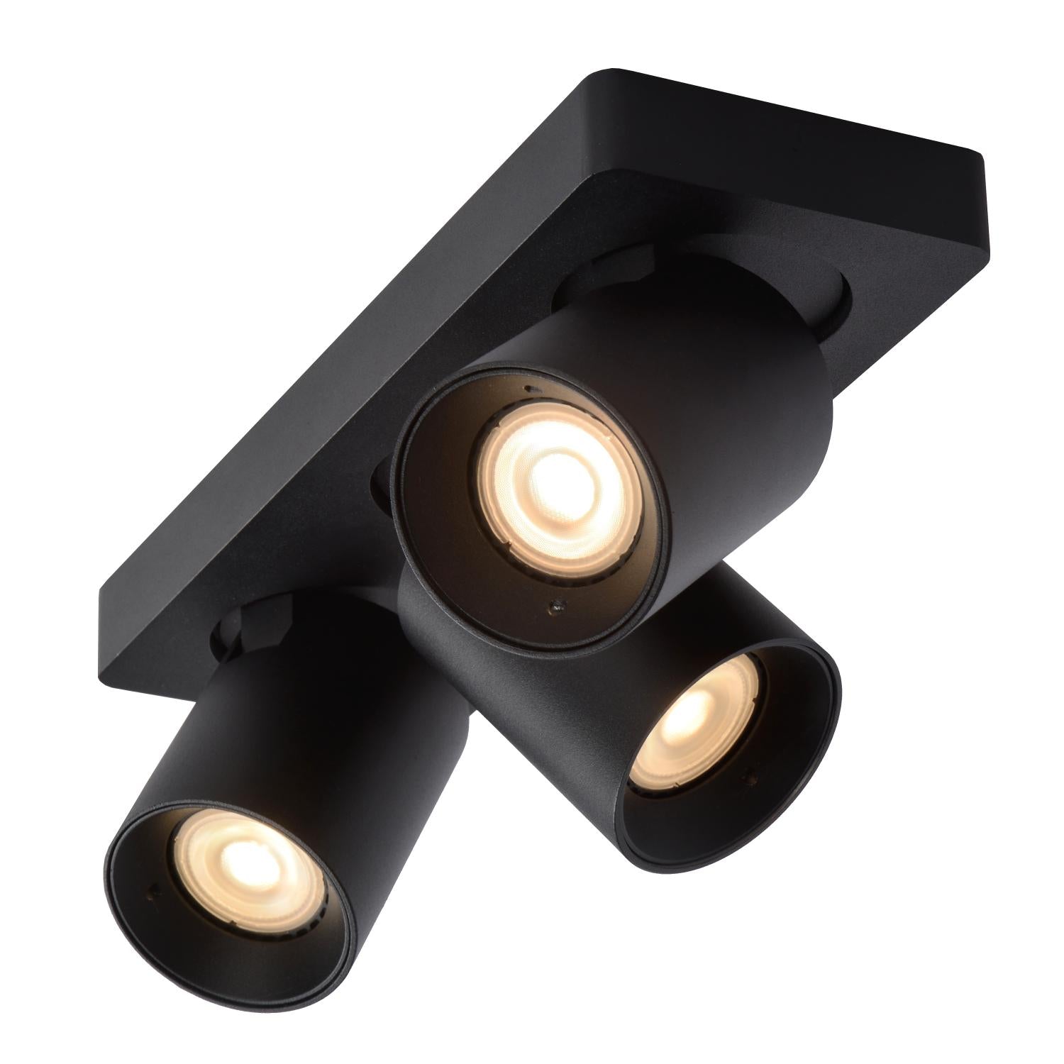 NIGEL - Spot plafonnier - LED Dim to warm - GU10 - 3x5W 2200K/3000K - Noir