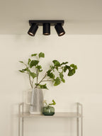 NIGEL - Spot plafonnier - LED Dim to warm - GU10 - 3x5W 2200K/3000K - Noir