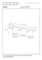 NIGEL - Spot plafonnier - LED Dim to warm - GU10 - 3x5W 2200K/3000K - Blanc