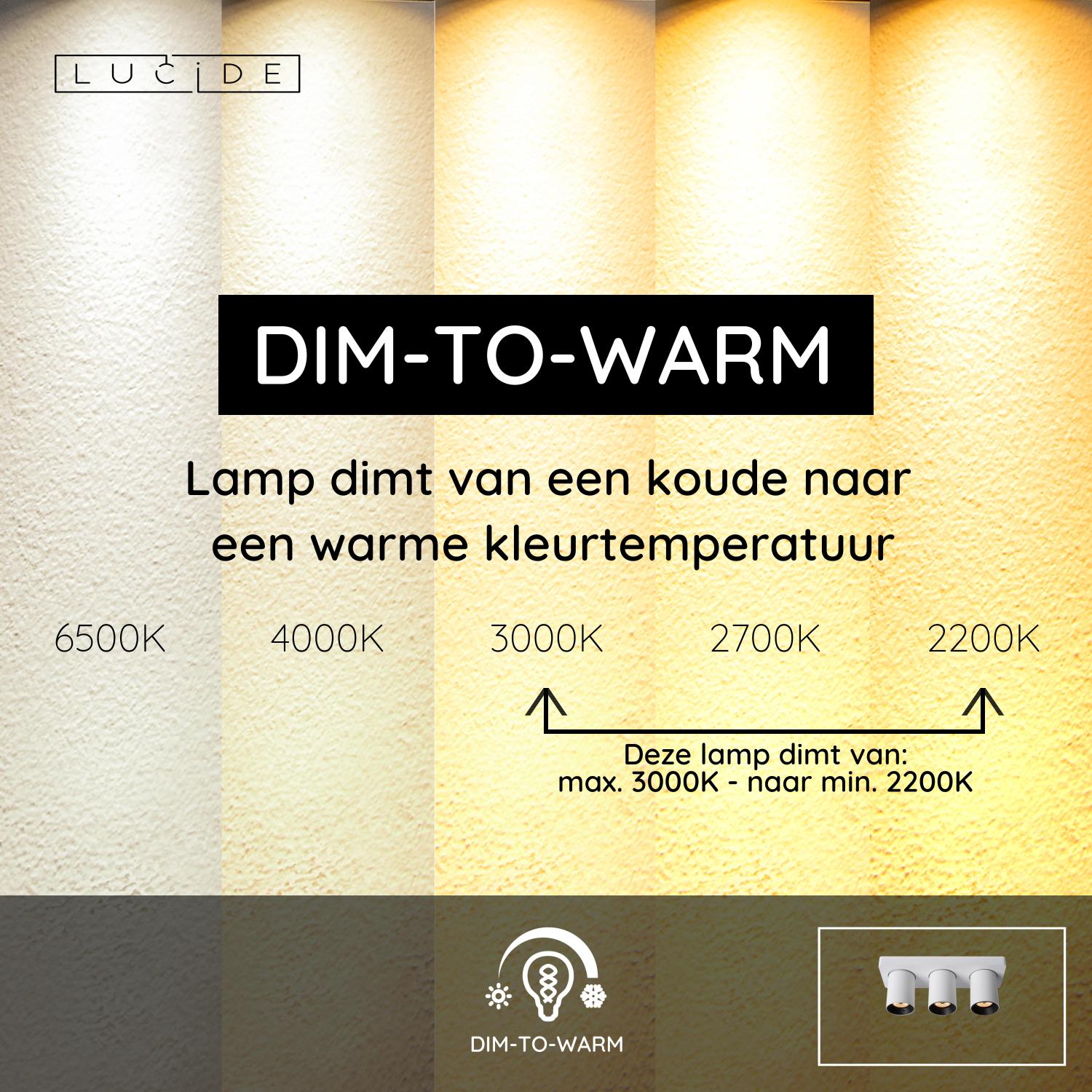 NIGEL - Spot plafonnier - LED Dim to warm - GU10 - 3x5W 2200K/3000K - Blanc