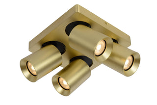 NIGEL - Plafondspot - LED Dim to warm - GU10 - 4x5W 2200K/3000K - Mat Goud / Messing