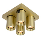 NIGEL - Plafondspot - LED Dim to warm - GU10 - 4x5W 2200K/3000K - Mat Goud / Messing