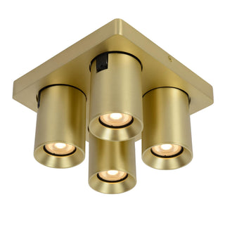 NIGEL - Plafondspot - LED Dim to warm - GU10 - 4x5W 2200K/3000K - Mat Goud / Messing