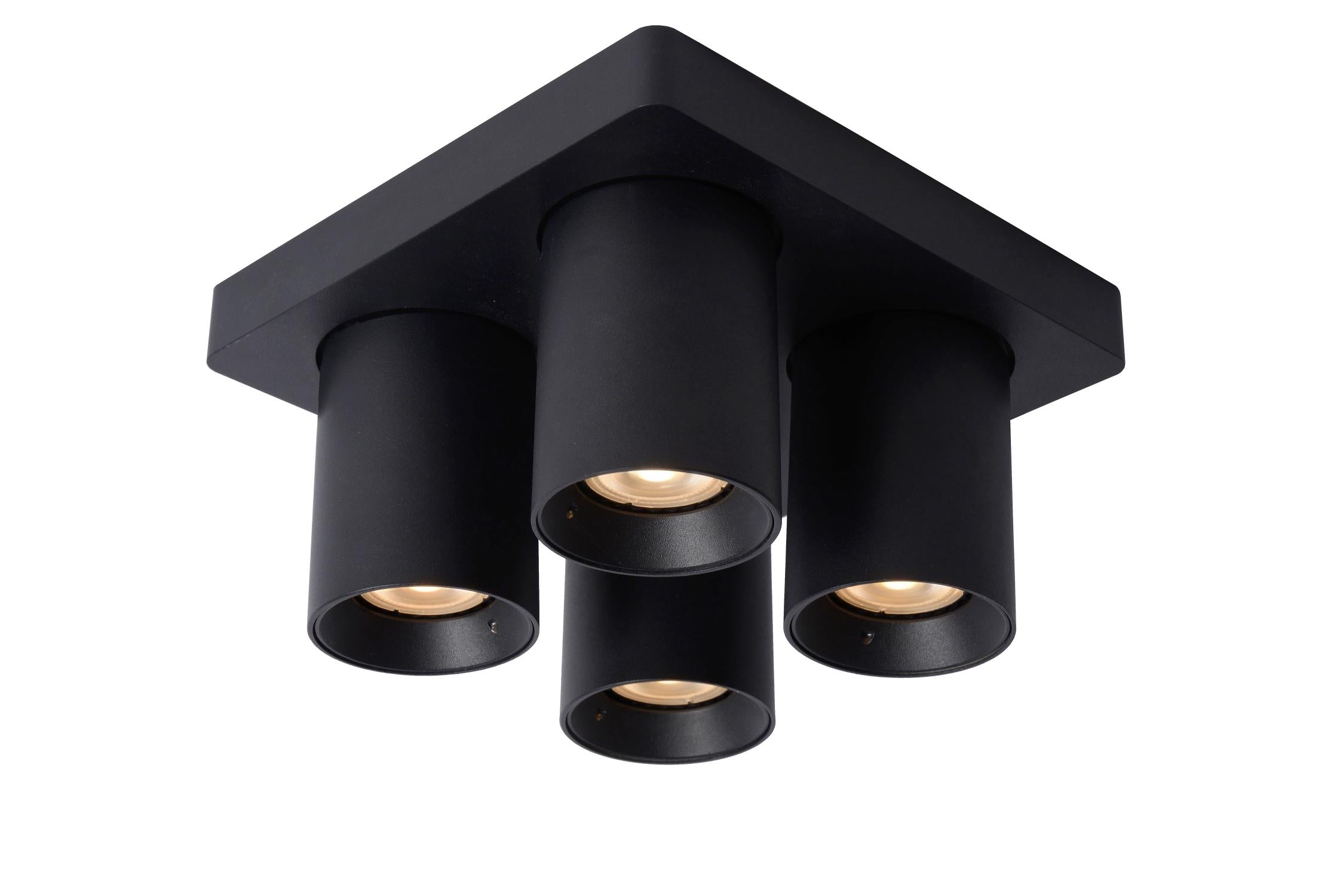 NIGEL - Plafondspot - LED Dim to warm - GU10 - 4x5W 2200K/3000K - Zwart