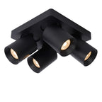 NIGEL - Plafondspot - LED Dim to warm - GU10 - 4x5W 2200K/3000K - Zwart