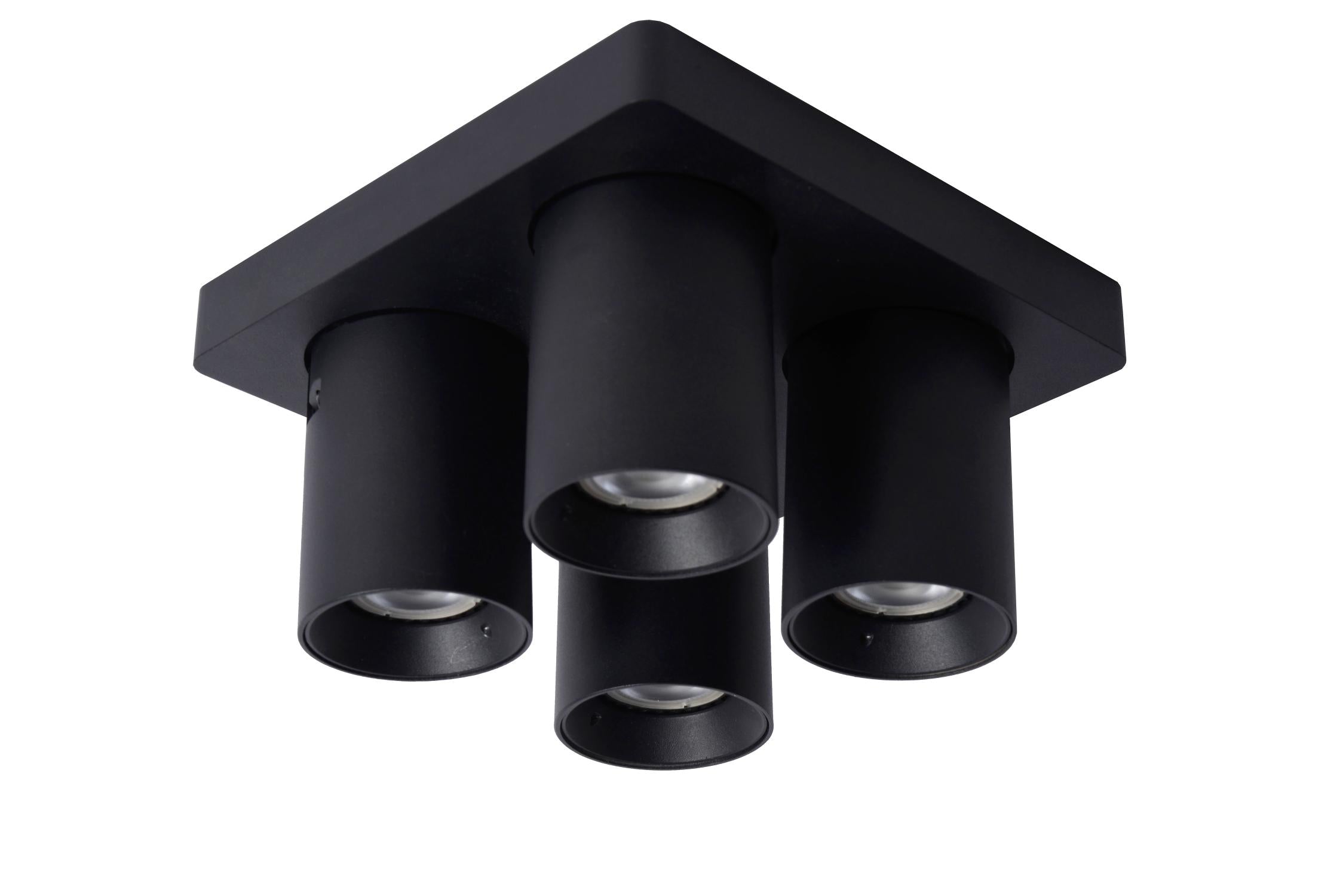 NIGEL - Plafondspot - LED Dim to warm - GU10 - 4x5W 2200K/3000K - Zwart