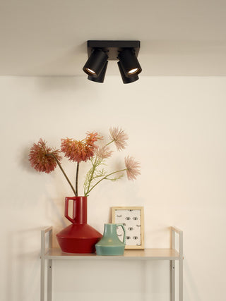 NIGEL - Plafondspot - LED Dim to warm - GU10 - 4x5W 2200K/3000K - Zwart