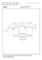 NIGEL - Plafondspot - LED Dim to warm - GU10 - 4x5W 2200K/3000K - Zwart