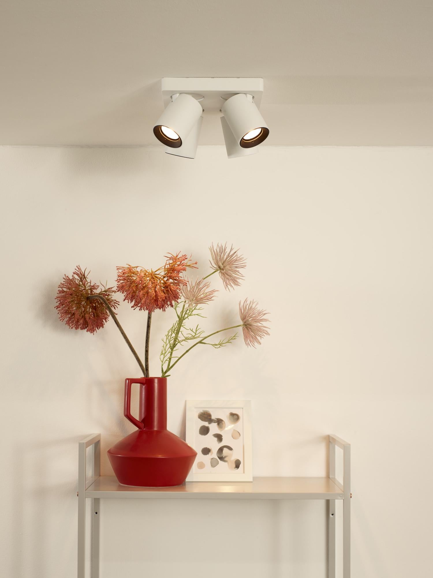 NIGEL - Spot plafonnier - LED Dim to warm - GU10 - 4x5W 2200K/3000K - Blanc