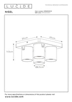 NIGEL - Spot plafonnier - LED Dim to warm - GU10 - 4x5W 2200K/3000K - Blanc