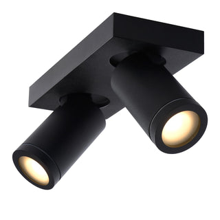 TAYLOR - Ceiling spot Bathroom - LED Dim to warm - GU10 - 2x5W 2200K/3000K - IP44 - Black