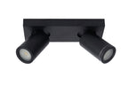 TAYLOR - Ceiling spot Bathroom - LED Dim to warm - GU10 - 2x5W 2200K/3000K - IP44 - Black
