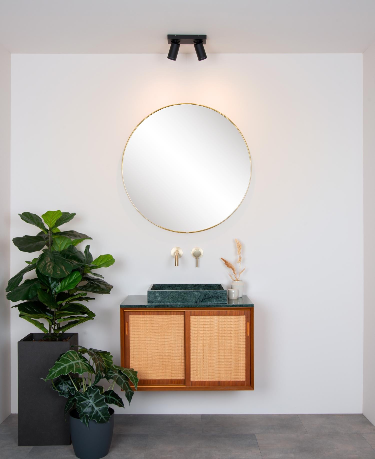 TAYLOR - Ceiling spot Bathroom - LED Dim to warm - GU10 - 2x5W 2200K/3000K - IP44 - Black