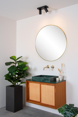 TAYLOR - Ceiling spot Bathroom - LED Dim to warm - GU10 - 2x5W 2200K/3000K - IP44 - Black