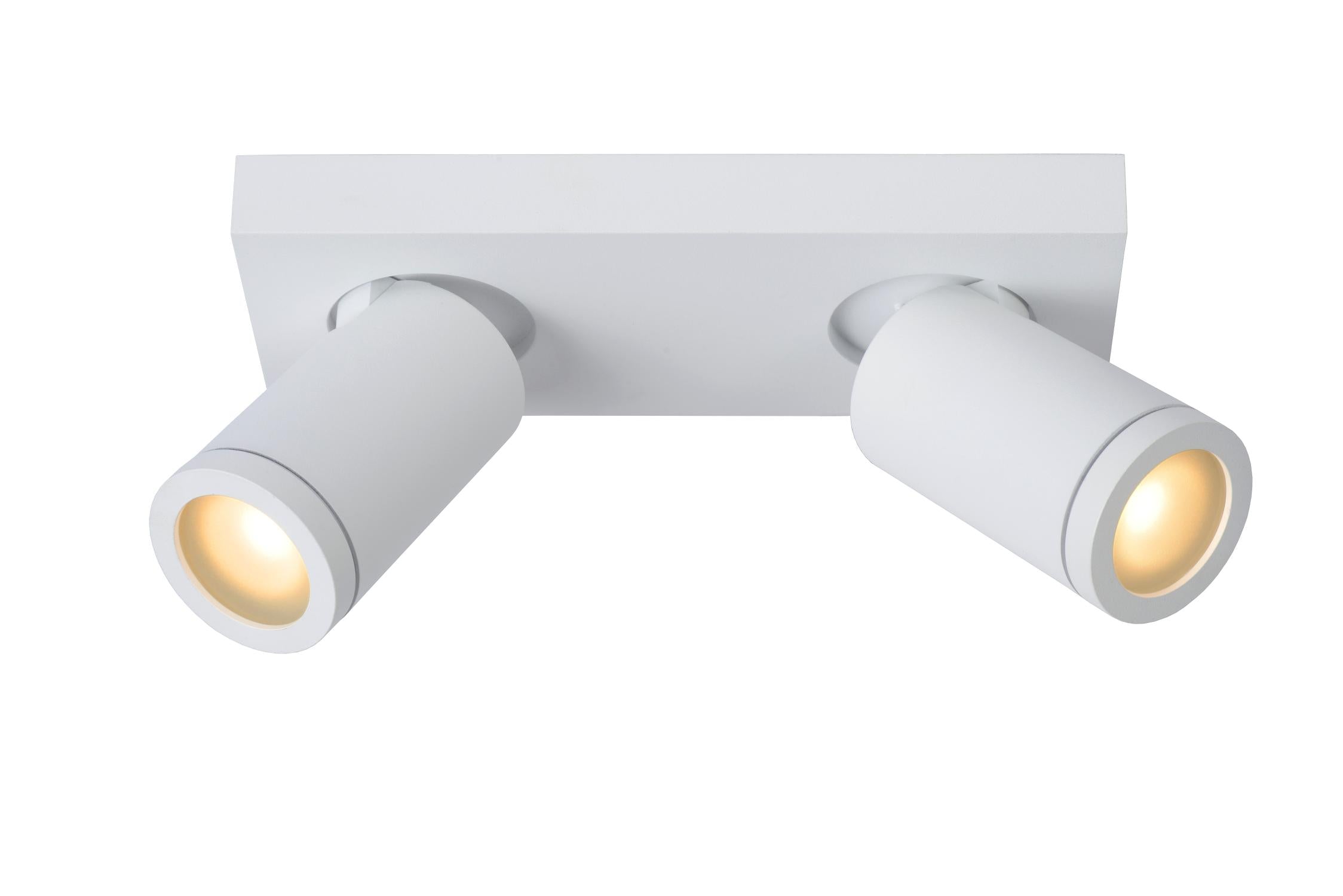 TAYLOR - Ceiling spot Bathroom - LED Dim to warm - GU10 - 2x5W 2200K/3000K - IP44 - White