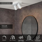 TAYLOR - Ceiling spot Bathroom - LED Dim to warm - GU10 - 2x5W 2200K/3000K - IP44 - White