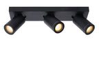 TAYLOR - Spot plafonnier Salle de bain - LED Dim to warm - GU10 - 3x5W 2200K/3000K - IP44 - Noir