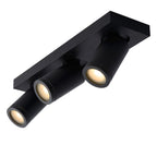 TAYLOR - Spot plafonnier Salle de bain - LED Dim to warm - GU10 - 3x5W 2200K/3000K - IP44 - Noir