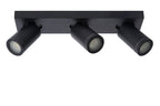 TAYLOR - Spot plafonnier Salle de bain - LED Dim to warm - GU10 - 3x5W 2200K/3000K - IP44 - Noir