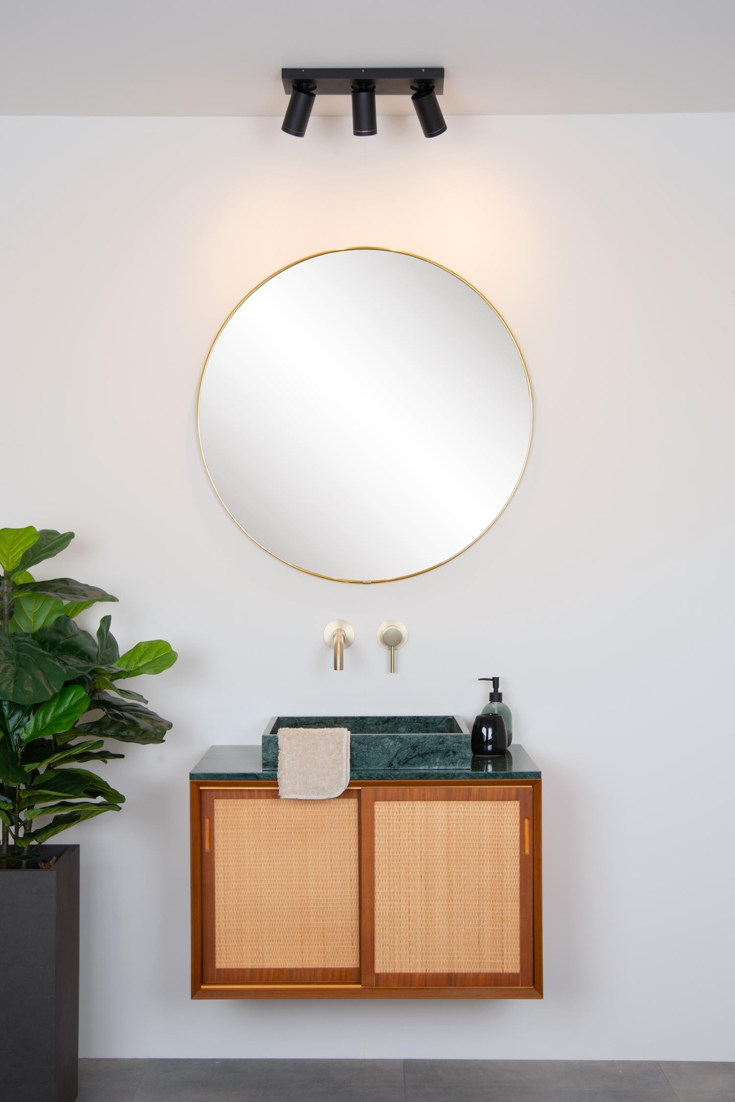 TAYLOR - Spot plafonnier Salle de bain - LED Dim to warm - GU10 - 3x5W 2200K/3000K - IP44 - Noir