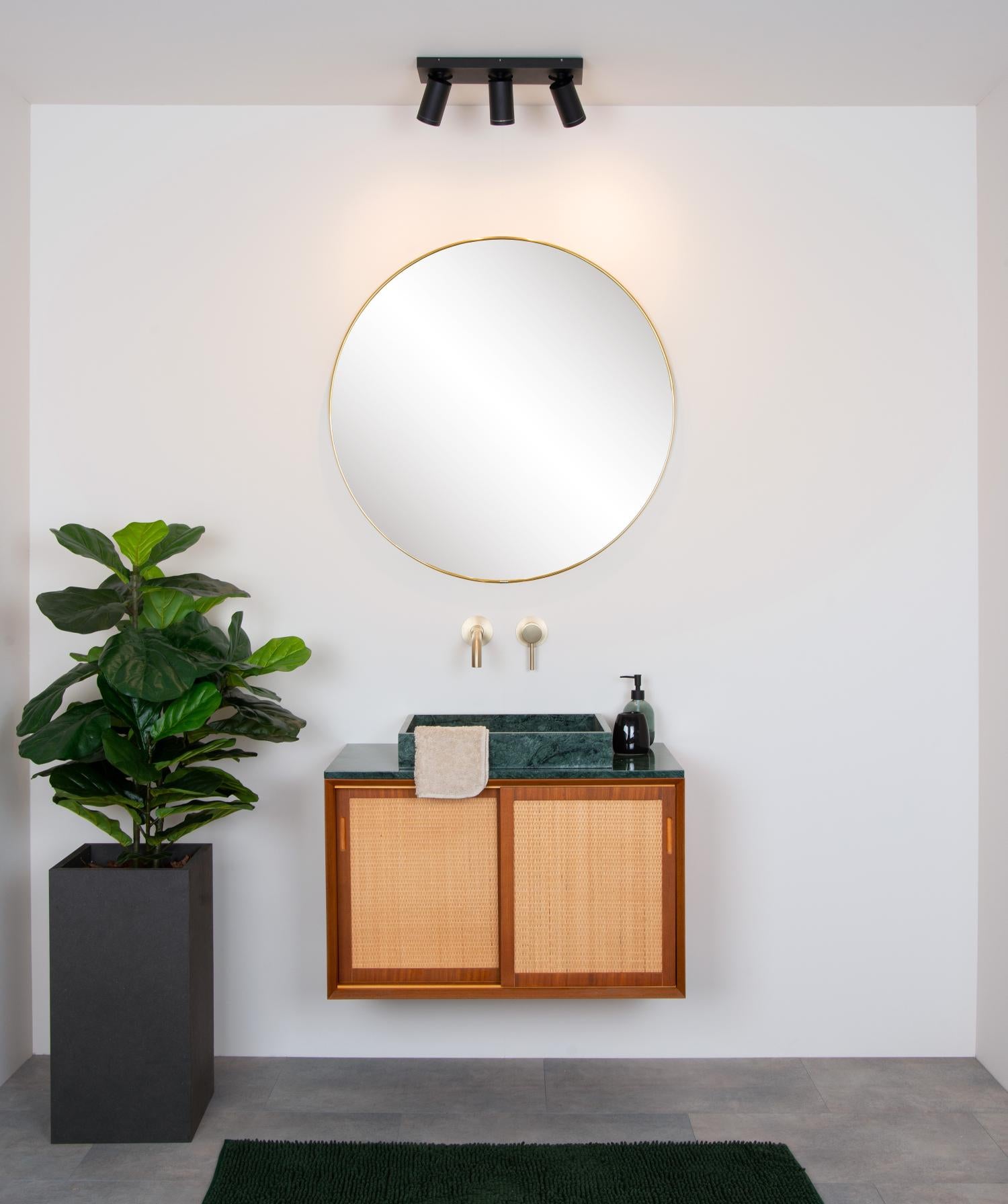 TAYLOR - Spot plafonnier Salle de bain - LED Dim to warm - GU10 - 3x5W 2200K/3000K - IP44 - Noir