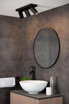 TAYLOR - Spot plafonnier Salle de bain - LED Dim to warm - GU10 - 3x5W 2200K/3000K - IP44 - Noir