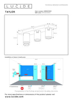 TAYLOR - Ceiling spot Bathroom - LED Dim to warm - GU10 - 3x5W 2200K/3000K - IP44 - White