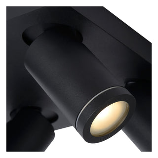 TAYLOR - Spot plafonnier Salle de bain - LED Dim to warm - GU10 - 4x5W 2200K/3000K - IP44 - Noir