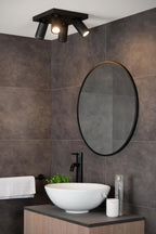 TAYLOR - Spot plafonnier Salle de bain - LED Dim to warm - GU10 - 4x5W 2200K/3000K - IP44 - Noir