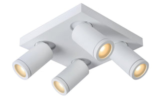TAYLOR - Spot plafonnier Salle de bain - LED Dim to warm - GU10 - 4x5W 2200K/3000K - IP44 - Blanc