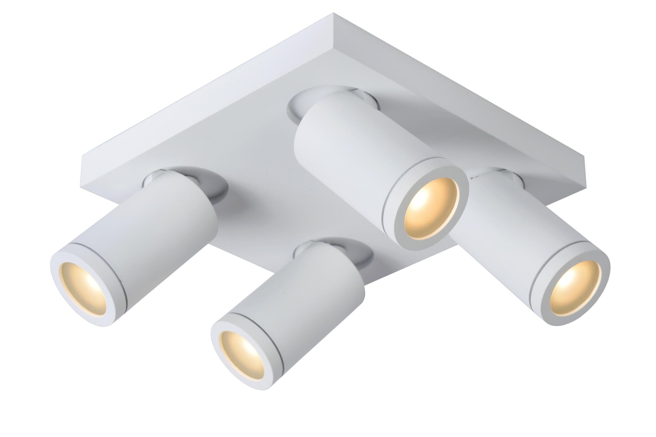 TAYLOR - Spot plafonnier Salle de bain - LED Dim to warm - GU10 - 4x5W 2200K/3000K - IP44 - Blanc