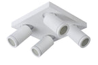TAYLOR - Spot plafonnier Salle de bain - LED Dim to warm - GU10 - 4x5W 2200K/3000K - IP44 - Blanc