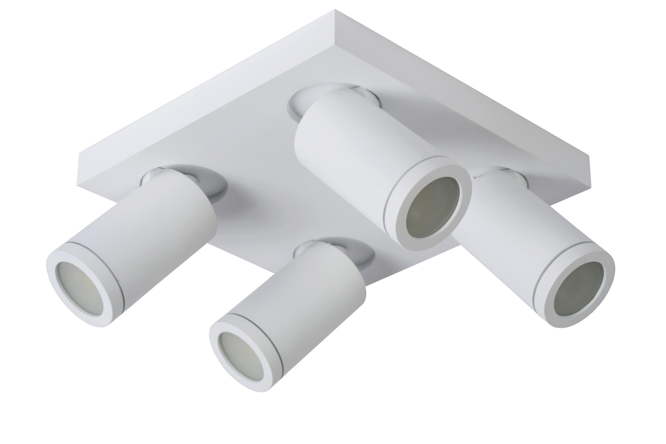 TAYLOR - Spot plafonnier Salle de bain - LED Dim to warm - GU10 - 4x5W 2200K/3000K - IP44 - Blanc