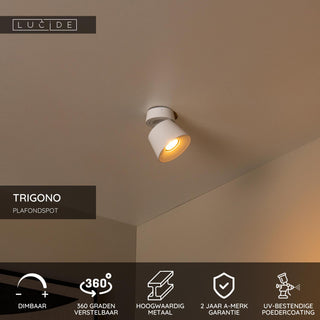 TRIGONO - Spot plafonnier - Ø 10,5 cm - 1xGU10 - Blanc