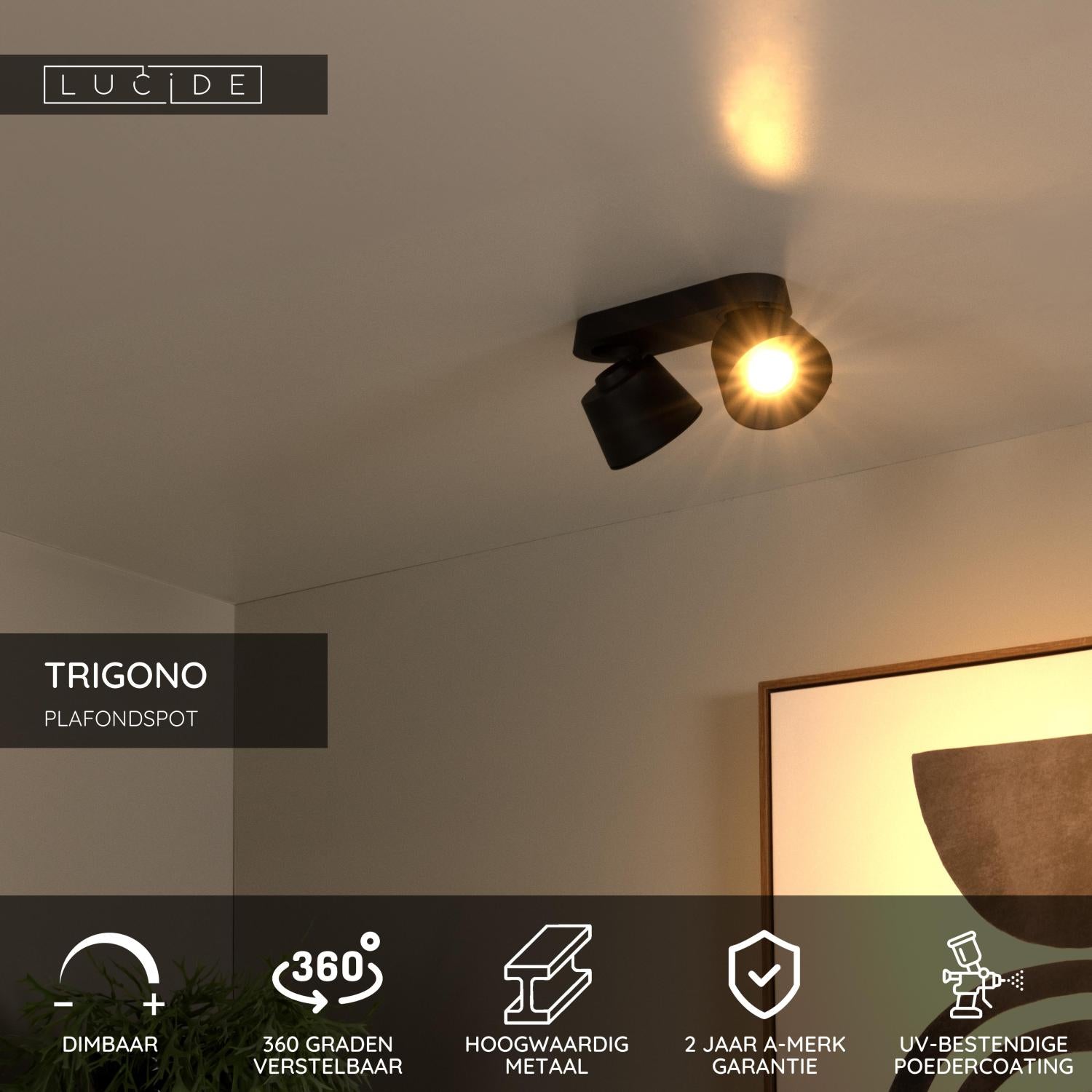 TRIGONO - Ceiling spot - 2xGU10 - Black
