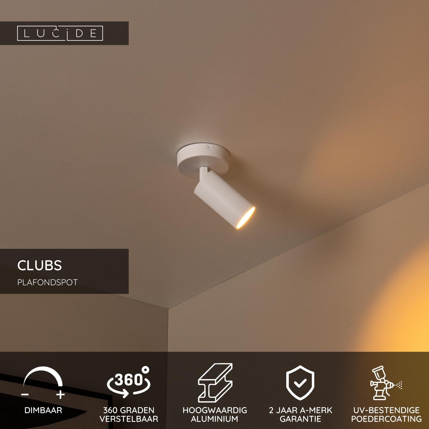 CLUBS - Spot plafonnier - 1xGU10 - Blanc