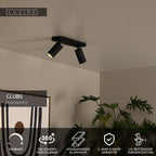 CLUBS - Spot plafonnier - 2xGU10 - Noir