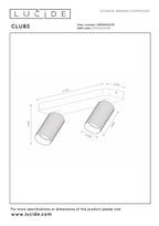 CLUBS - Spot plafonnier - 2xGU10 - Blanc
