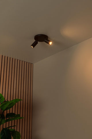 RITMO - Spot plafonnier - Ø 15 cm - 2xGU10 (MR11) - Noir