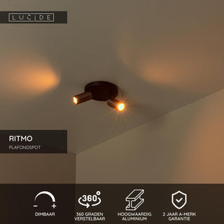 RITMO - Plafondspot - Ø 15 cm - 2xGU10 (MR11) - Koffie