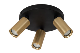 RITMO - Plafondspot - Ø 18 cm - 3xGU10 (MR11) - Mat Goud / Messing