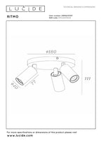RITMO - Plafondspot - Ø 18 cm - 3xGU10 (MR11) - Koffie